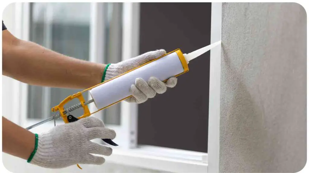 a person in gloves and a white shirt is using a paint roller to paint a window